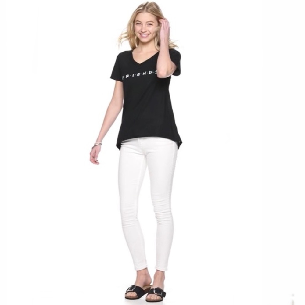 Juniors' Friends V-Neck Graphic Tee - Picture 2 of 4